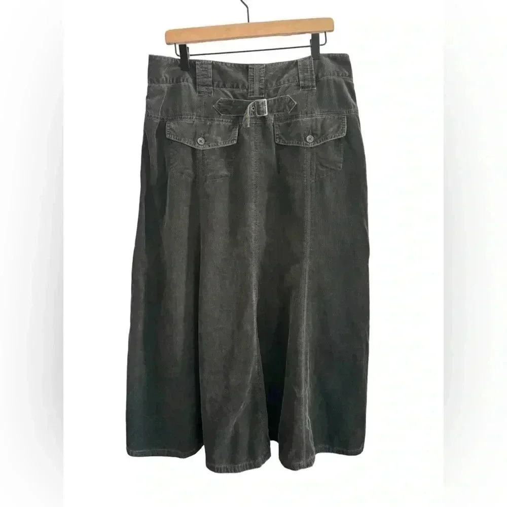 CAbi Style 263 Tailgate Party Charcoal Corduroy Boot Paneled A-Line Skirt 10 - Picture 2 of 14
